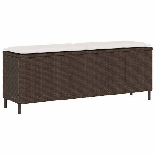 vidaXL Trädgårdsbänk med dyna grå 110x30x40,5 cm konstrotting