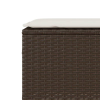 Produktbild för Trädgårdsbänk med dyna grå 110x30x40,5 cm konstrotting