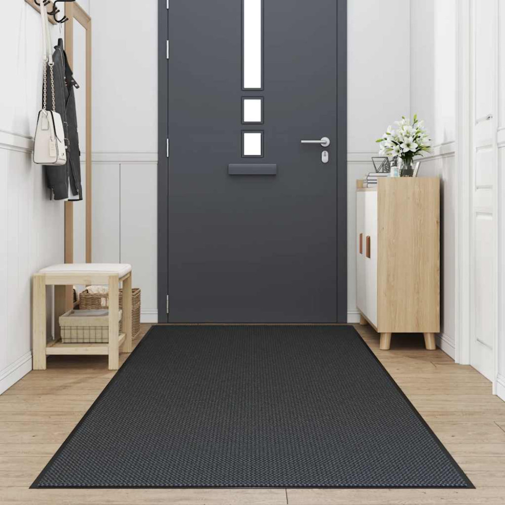 Produktbild för Dörrmatta svart 115x300 cm