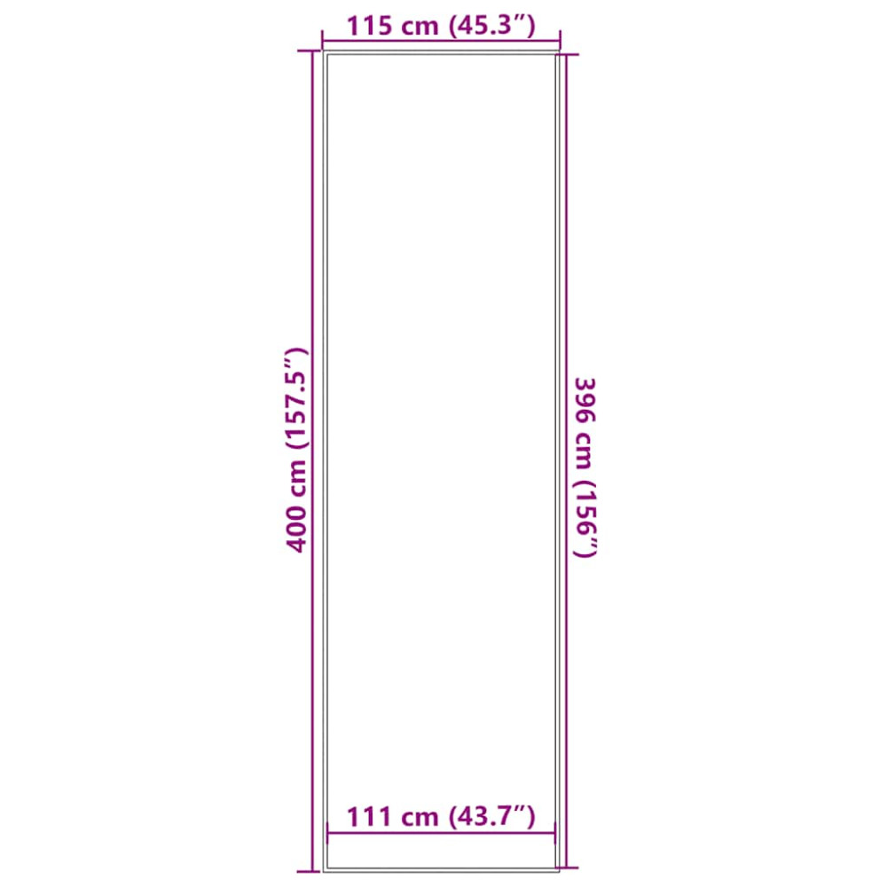 Produktbild för Dörrmatta svart 115x400 cm