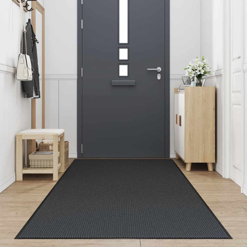 Produktbild för Dörrmatta svart 115x500 cm