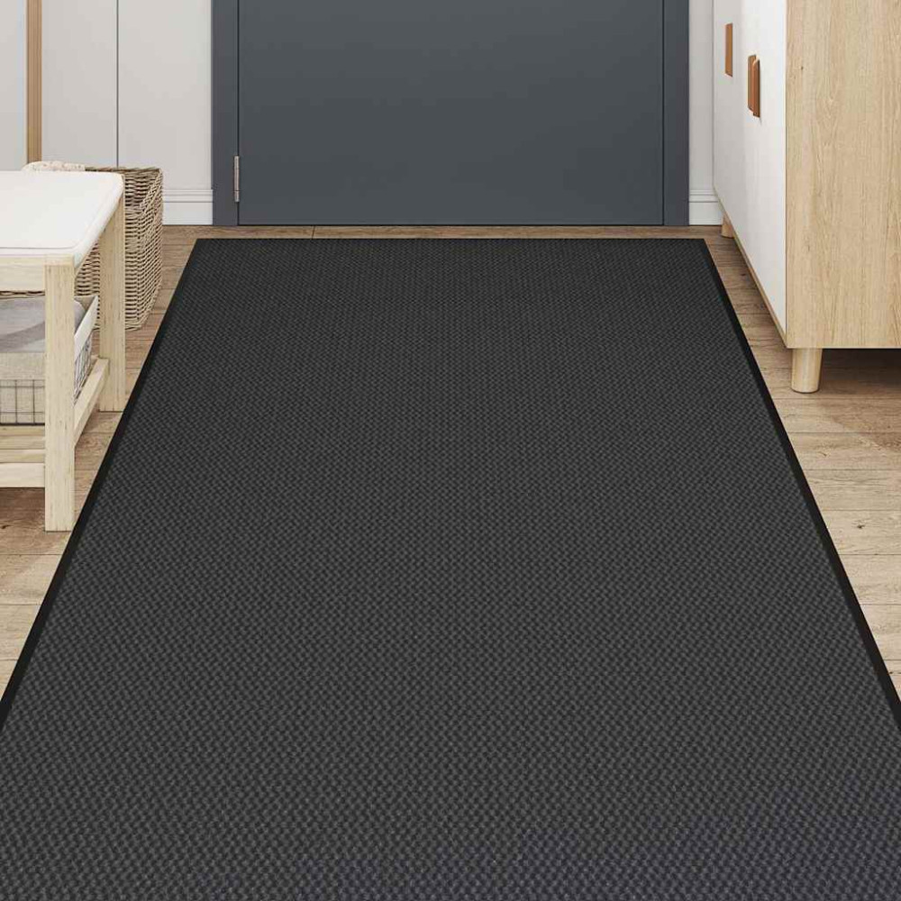 Produktbild för Dörrmatta svart 115x500 cm