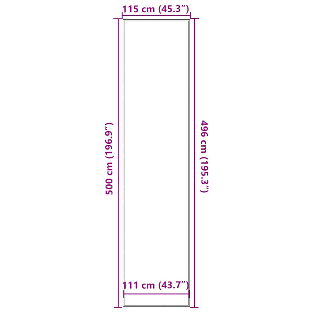 Produktbild för Dörrmatta svart 115x500 cm