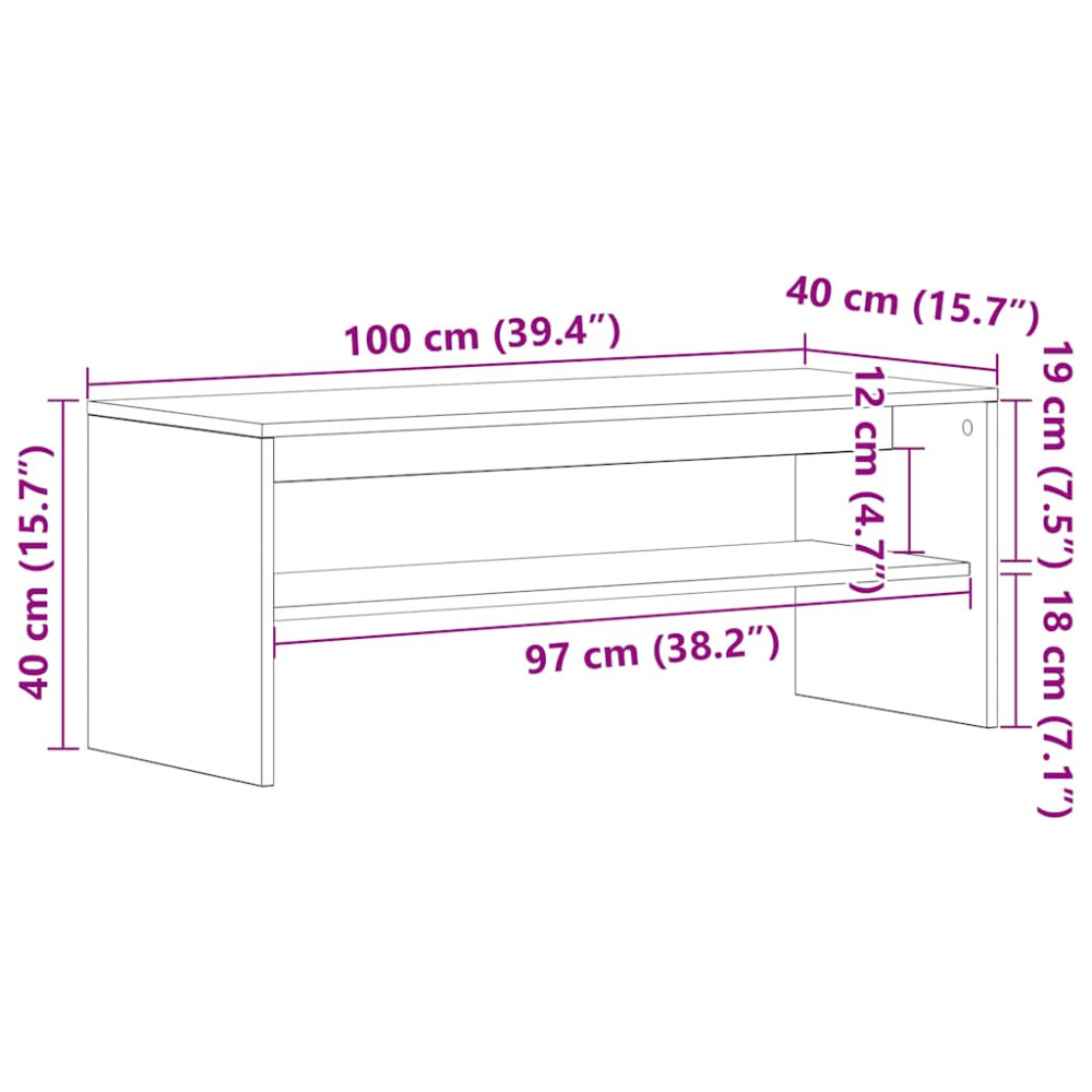 Produktbild för Tv-bänk artisan ek 100x40x40 cm konstruerat trä