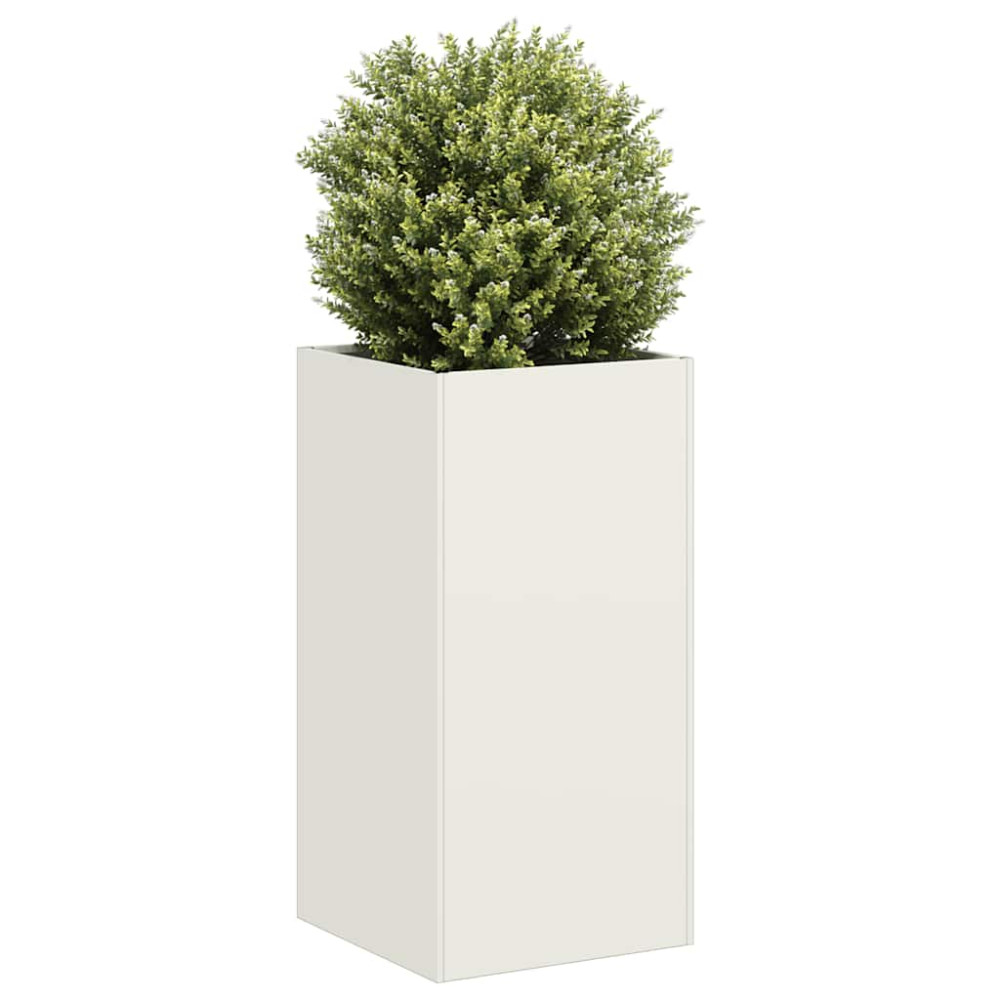Produktbild för Odlingslåda vit 40x40x80 cm kallvalsat stål