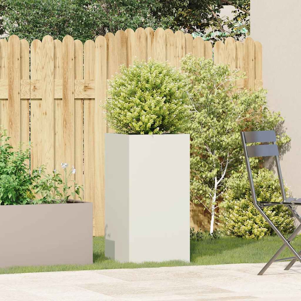 Produktbild för Odlingslåda vit 40x40x80 cm kallvalsat stål