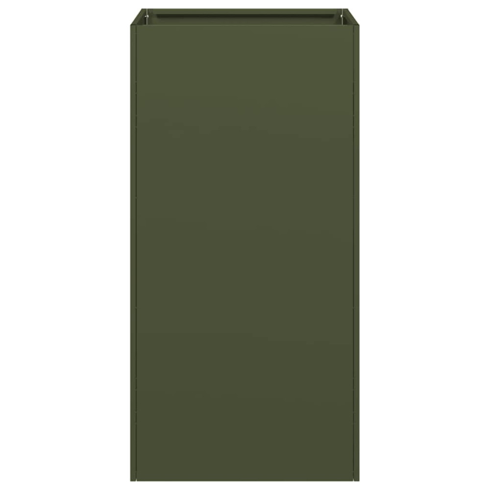 Produktbild för Odlingslåda olivgrön 40x40x80 cm kallvalsat stål