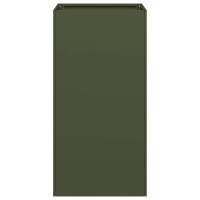 Produktbild för Odlingslåda olivgrön 40x40x80 cm kallvalsat stål
