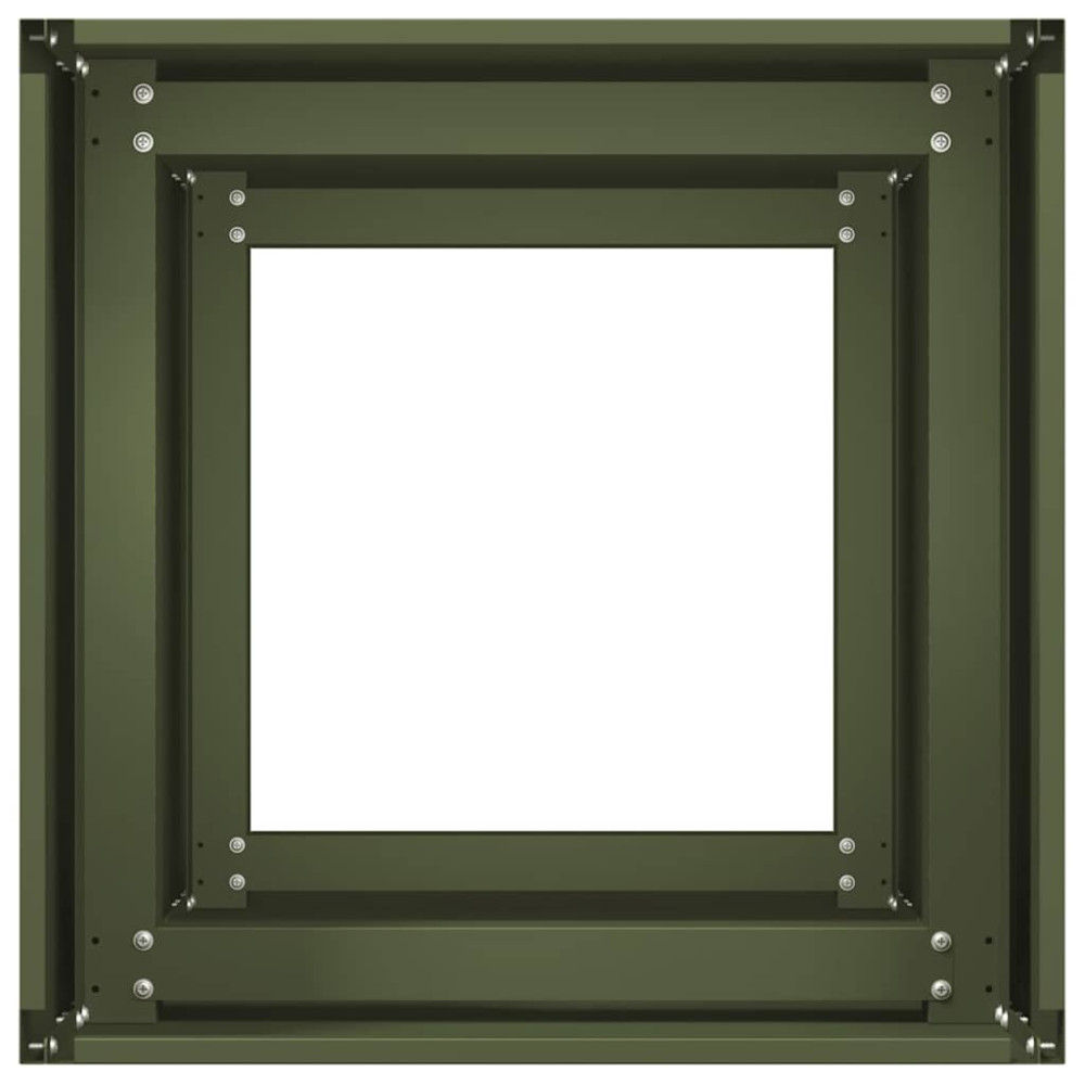 Produktbild för Odlingslåda olivgrön 40x40x80 cm kallvalsat stål