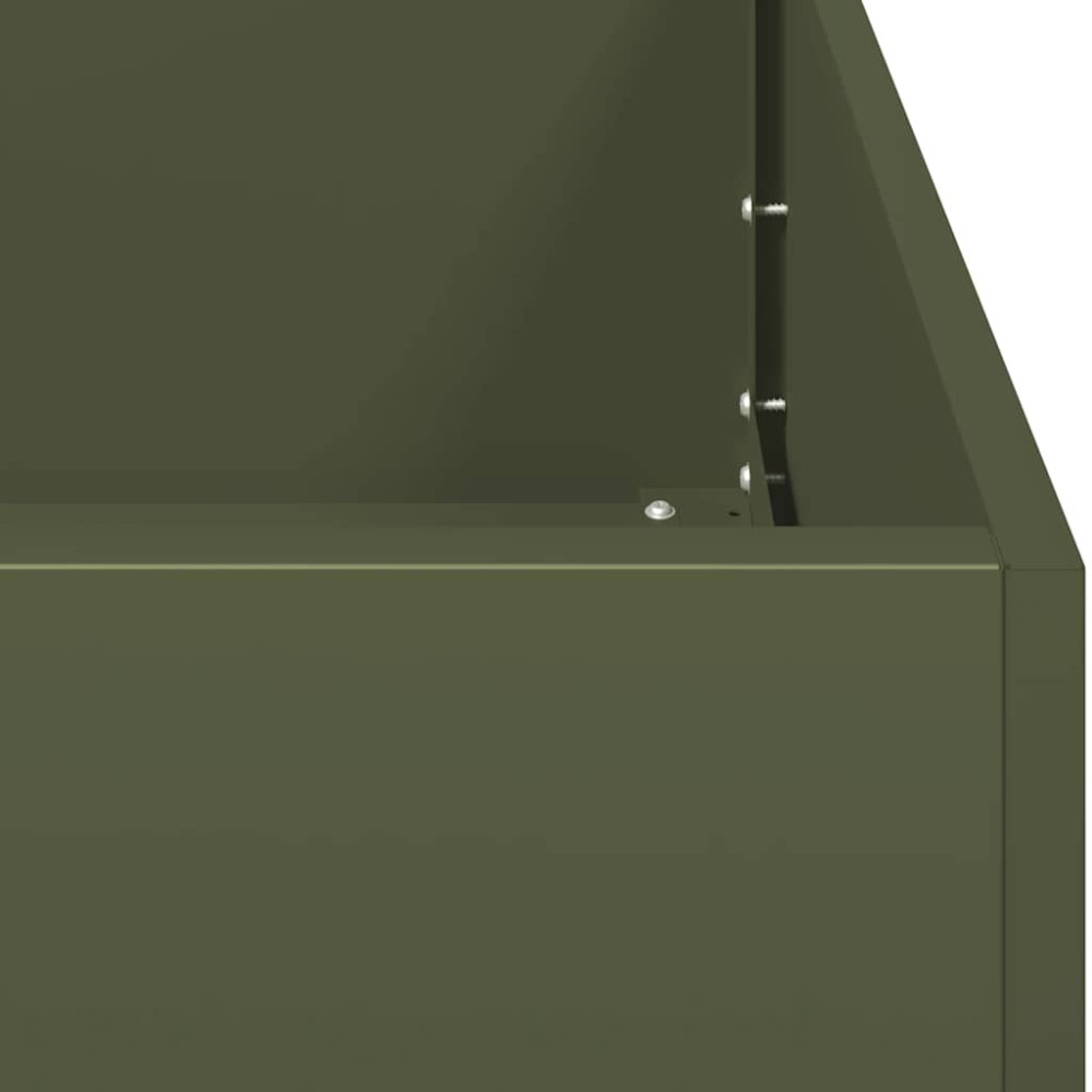 Produktbild för Odlingslåda olivgrön 40x40x80 cm kallvalsat stål