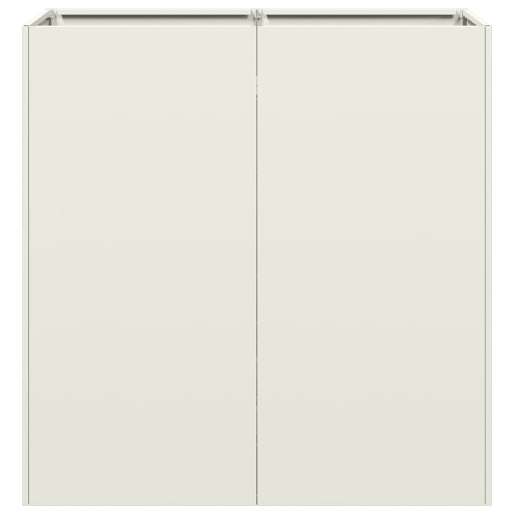 Produktbild för Planteringskärl vit 80x40x80 cm kallvalsat stål