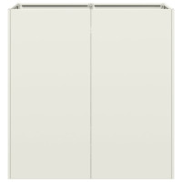 Produktbild för Planteringskärl vit 80x40x80 cm kallvalsat stål