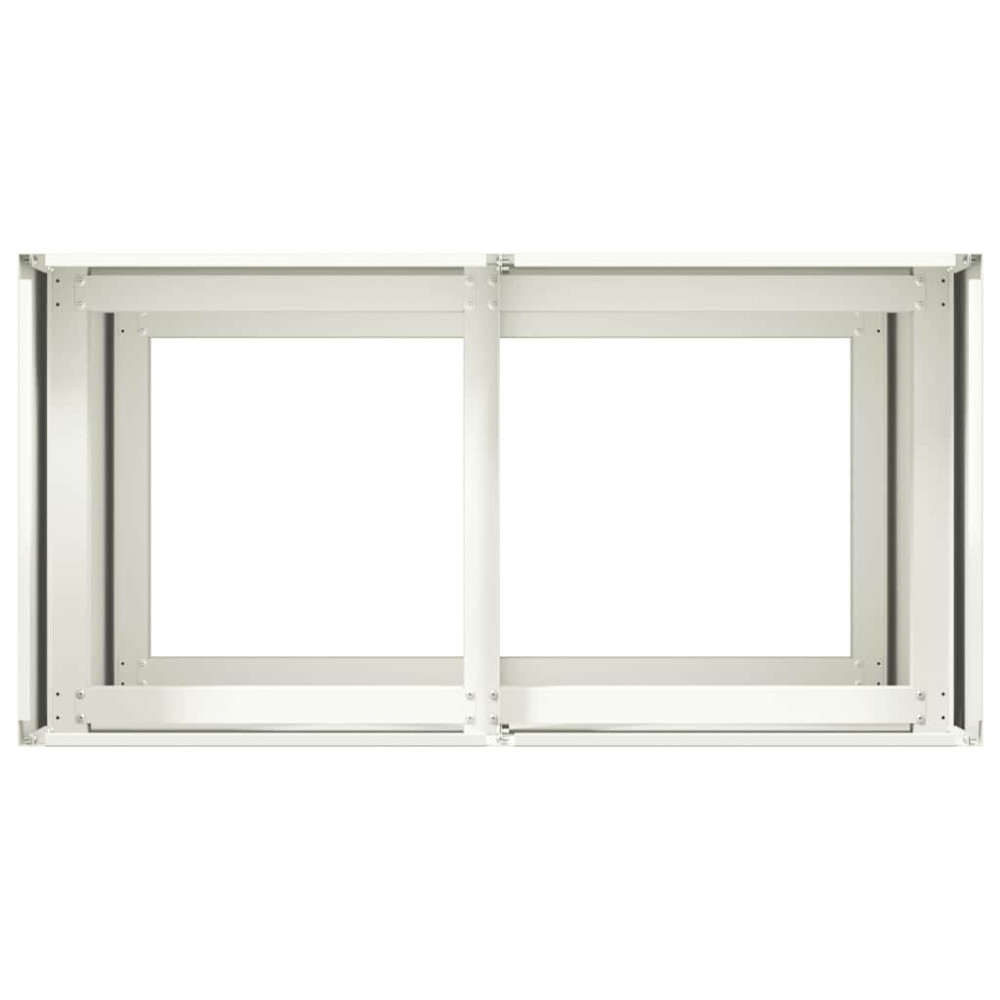 Produktbild för Planteringskärl vit 80x40x80 cm kallvalsat stål