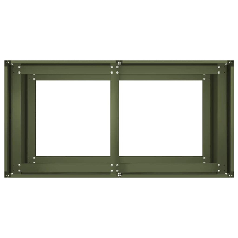 Produktbild för Planteringskärl olivgrön 80x40x80 cm kallvalsat stål