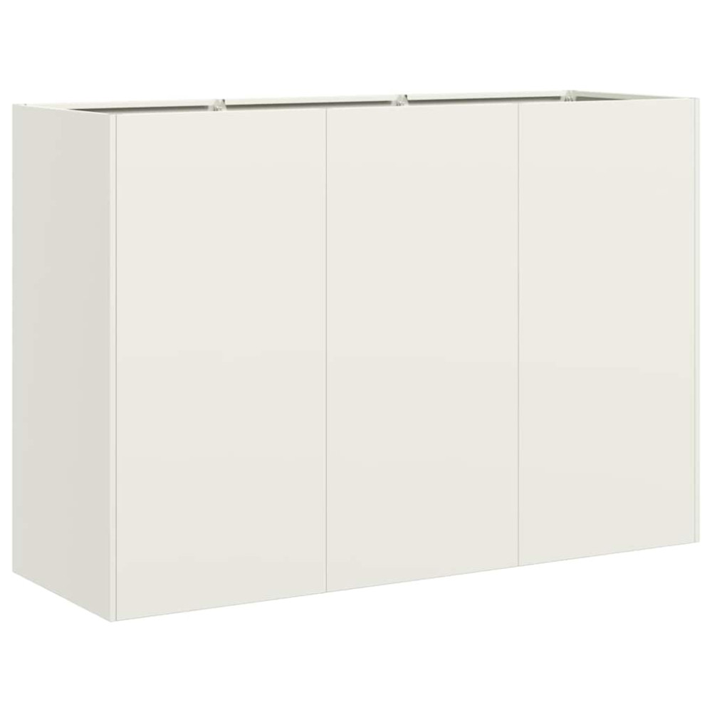 Produktbild för Planteringskärl vit 120x40x80 cm kallvalsat stål