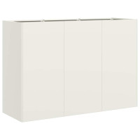 Produktbild för Planteringskärl vit 120x40x80 cm kallvalsat stål
