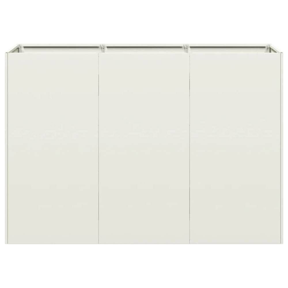 Produktbild för Planteringskärl vit 120x40x80 cm kallvalsat stål