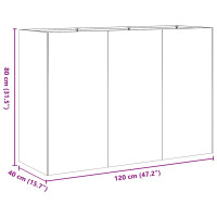 Produktbild för Planteringskärl vit 120x40x80 cm kallvalsat stål