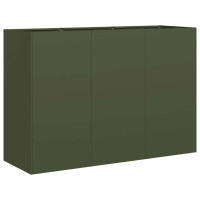 Produktbild för Planteringskärl olivgrön 120x40x80 cm kallvalsat stål