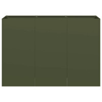 Produktbild för Planteringskärl olivgrön 120x40x80 cm kallvalsat stål