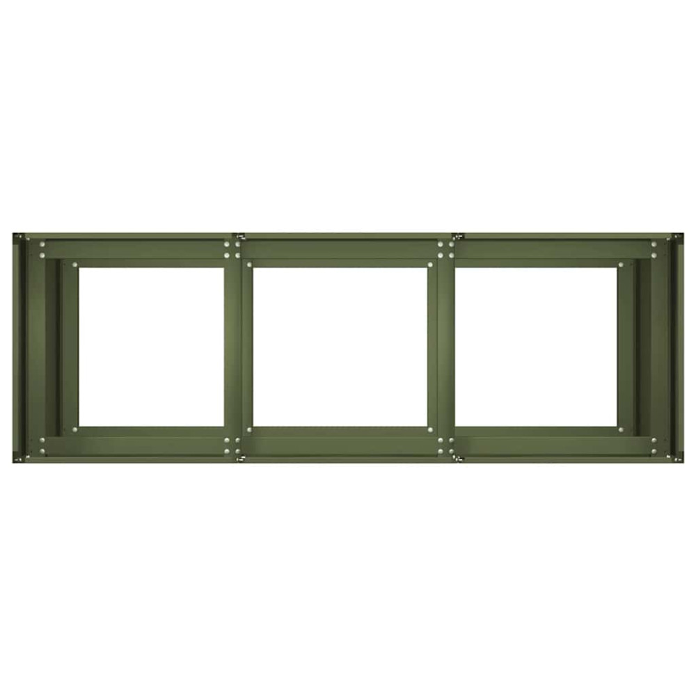 Produktbild för Planteringskärl olivgrön 120x40x80 cm kallvalsat stål