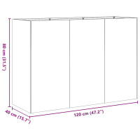 Produktbild för Planteringskärl 120x40x80 cm rostfritt stål