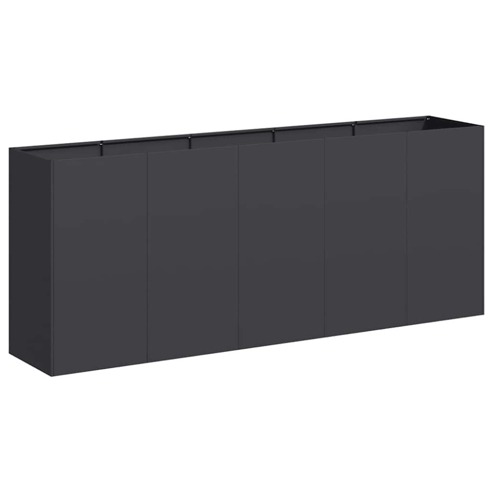 Produktbild för Planteringskärl svart 200x40x80 cm kallvalsat stål