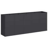 Produktbild för Planteringskärl svart 200x40x80 cm kallvalsat stål
