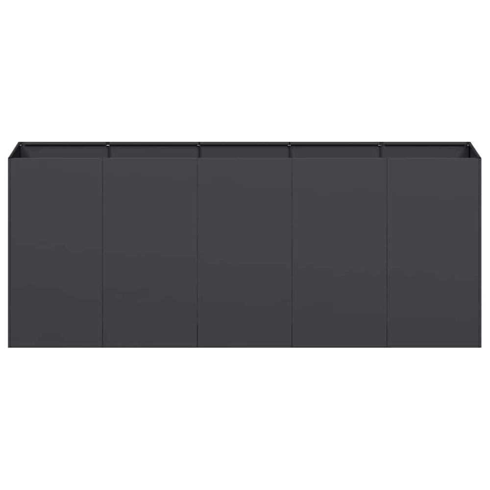 Produktbild för Planteringskärl svart 200x40x80 cm kallvalsat stål