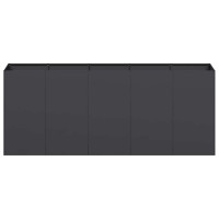Produktbild för Planteringskärl svart 200x40x80 cm kallvalsat stål