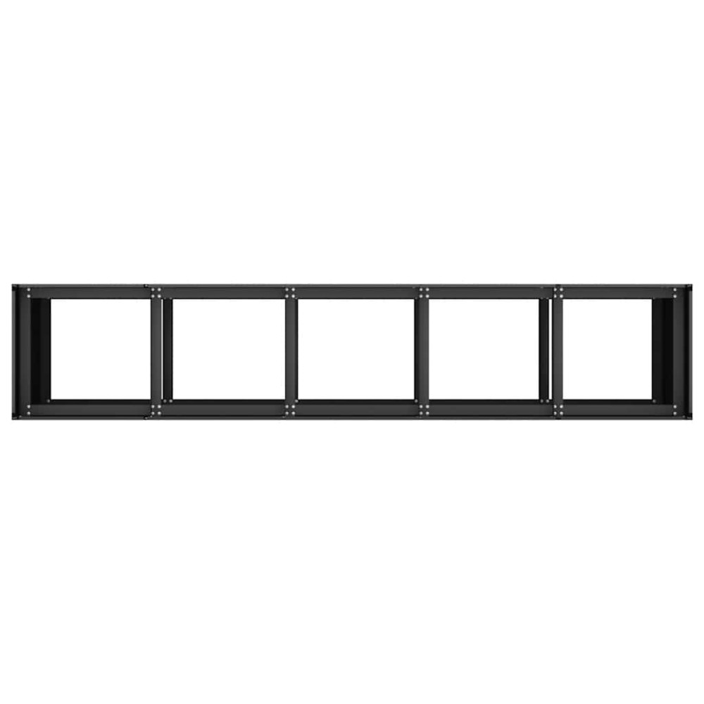 Produktbild för Planteringskärl svart 200x40x80 cm kallvalsat stål