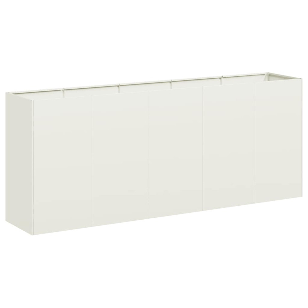 Produktbild för Planteringskärl vit 200x40x80 cm kallvalsat stål
