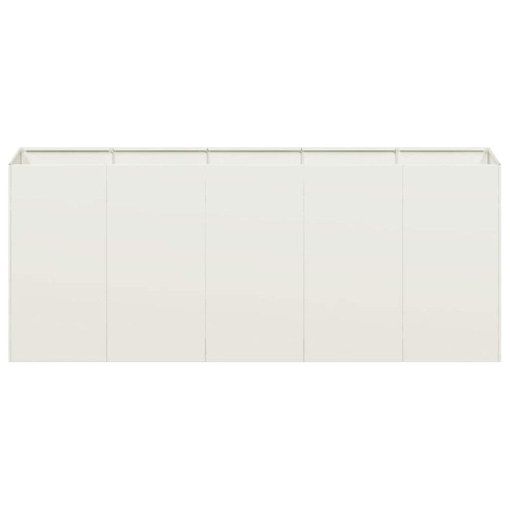 Produktbild för Planteringskärl vit 200x40x80 cm kallvalsat stål