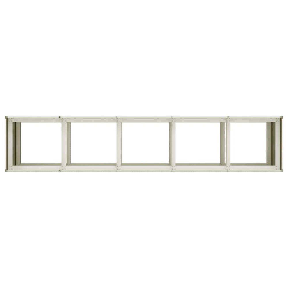 Produktbild för Planteringskärl vit 200x40x80 cm kallvalsat stål