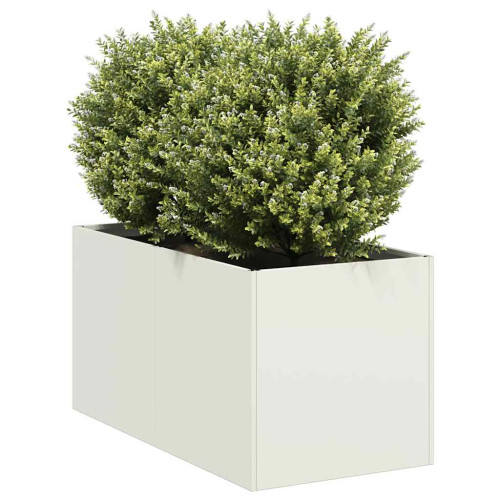 vidaXL Planteringskärl vit 40x80x40 cm kallvalsat stål