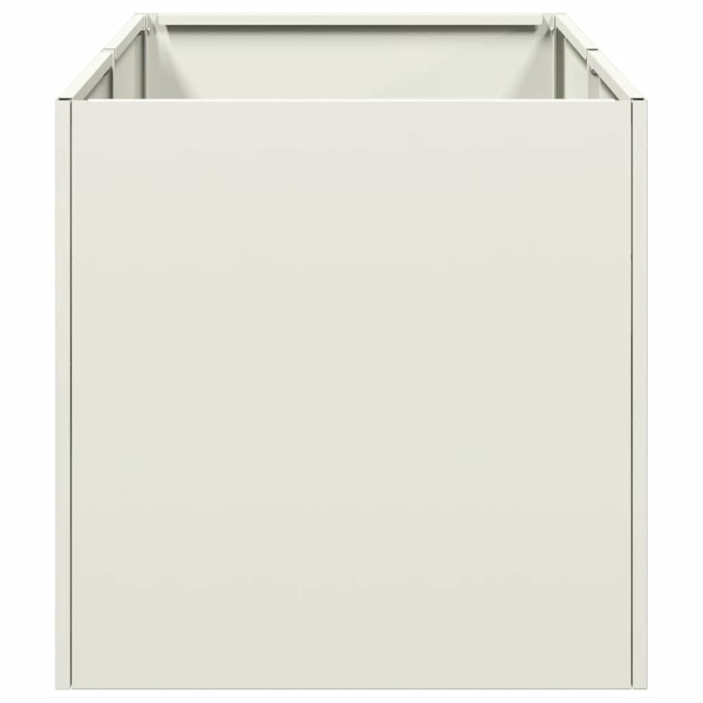 Produktbild för Planteringskärl vit 40x80x40 cm kallvalsat stål