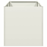 Produktbild för Planteringskärl vit 40x80x40 cm kallvalsat stål