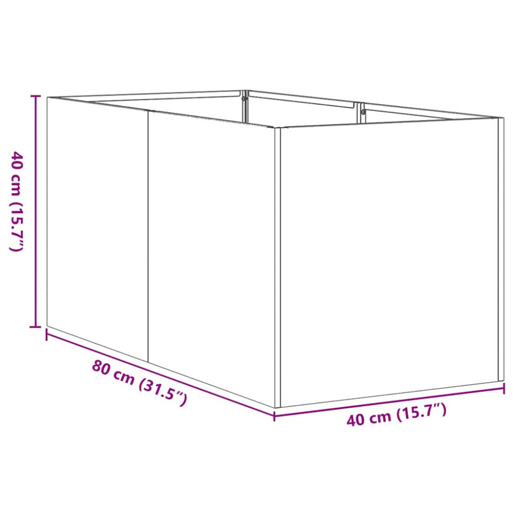 Produktbild för Planteringskärl rostig 40x80x40 cm väderbeständigt stål