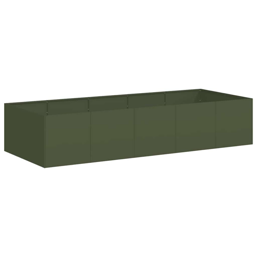 Produktbild för Planteringskärl olivgrön 200x80x40 cm stål