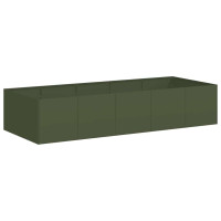 Produktbild för Planteringskärl olivgrön 200x80x40 cm stål