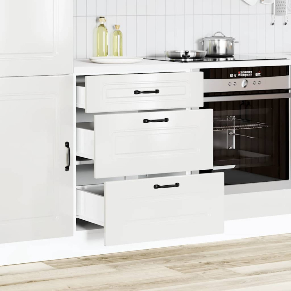 Produktbild för Köksbänkskåp "Kalmar" högblank vit parkett