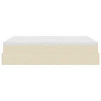 Produktbild för Ottoman sängram med madrass gräddvit 140x190 cm tyg