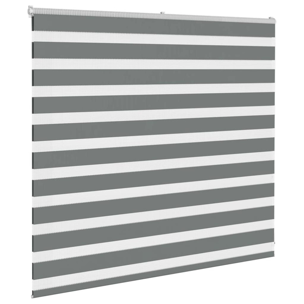 Produktbild för Rullgardin zebra mörkgrå 165x100 cm tyg bredd 160,9cm polyester