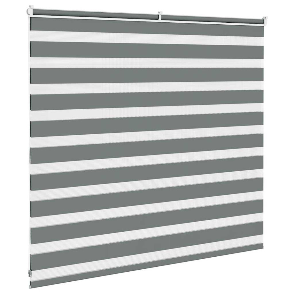 Produktbild för Rullgardin zebra mörkgrå 165x100 cm tyg bredd 160,9cm polyester