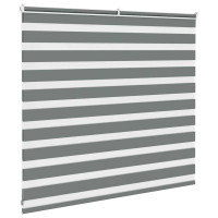 Produktbild för Rullgardin zebra mörkgrå 165x100 cm tyg bredd 160,9cm polyester