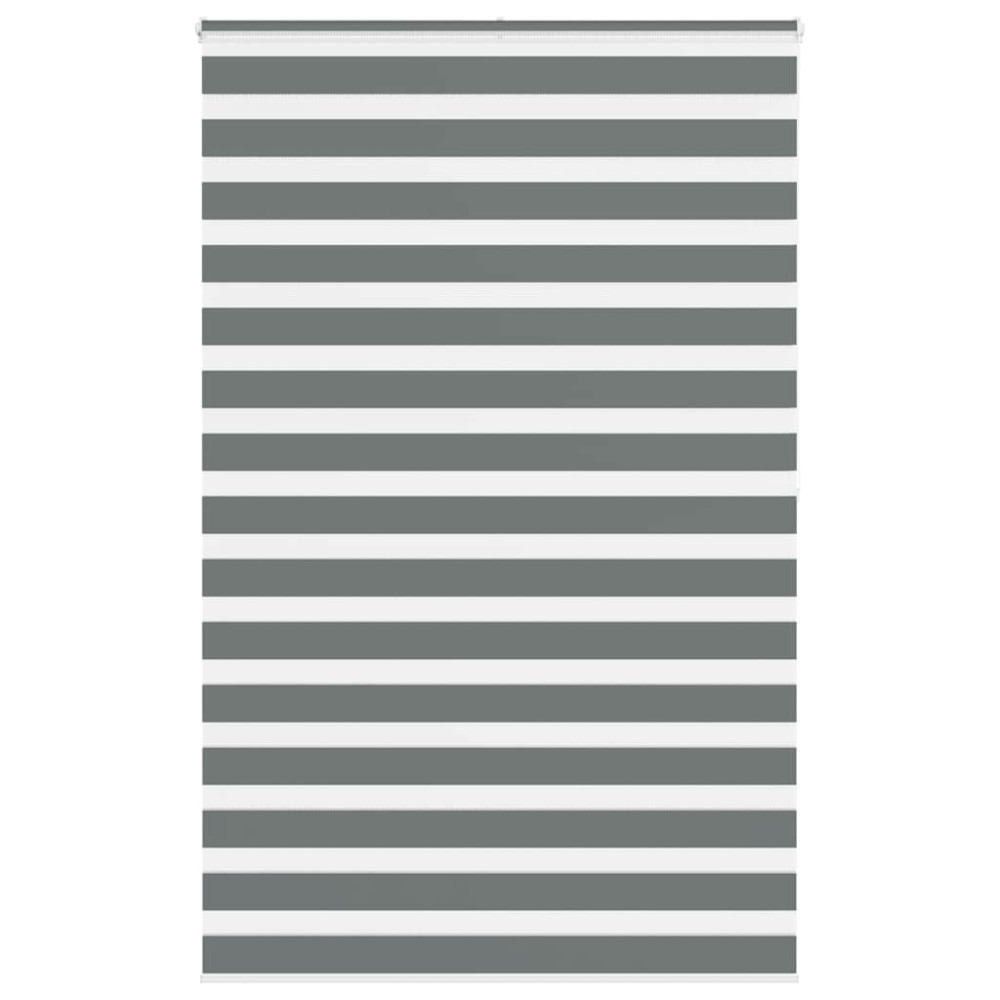 Produktbild för Rullgardin zebra mörkgrå 145x200 cm tyg bredd 140,9cm polyester