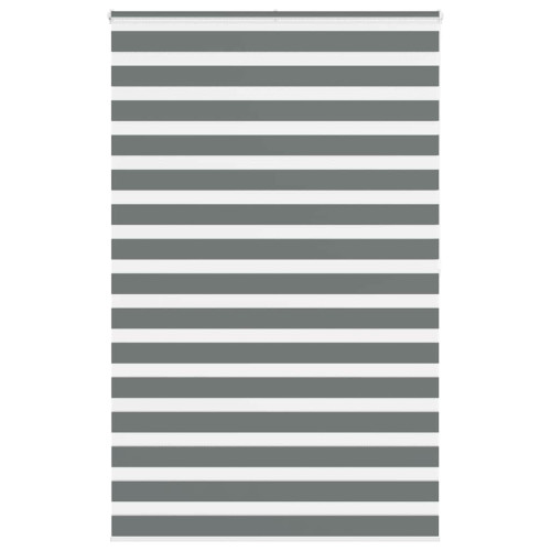 vidaXL Rullgardin zebra mörkgrå 145x200 cm tyg bredd 140,9cm polyester