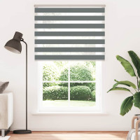 Produktbild för Rullgardin zebra mörkgrå 145x200 cm tyg bredd 140,9cm polyester