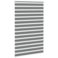 Produktbild för Rullgardin zebra mörkgrå 145x200 cm tyg bredd 140,9cm polyester