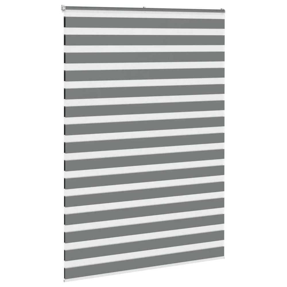 Produktbild för Rullgardin zebra mörkgrå 165x230 cm tyg bredd 160,9cm polyester